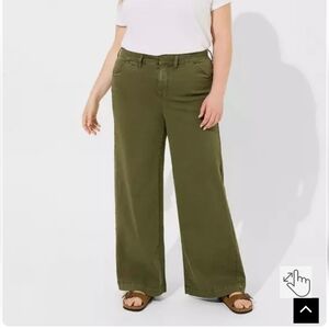 Torrid High Rise Wide Leg Chino Pant